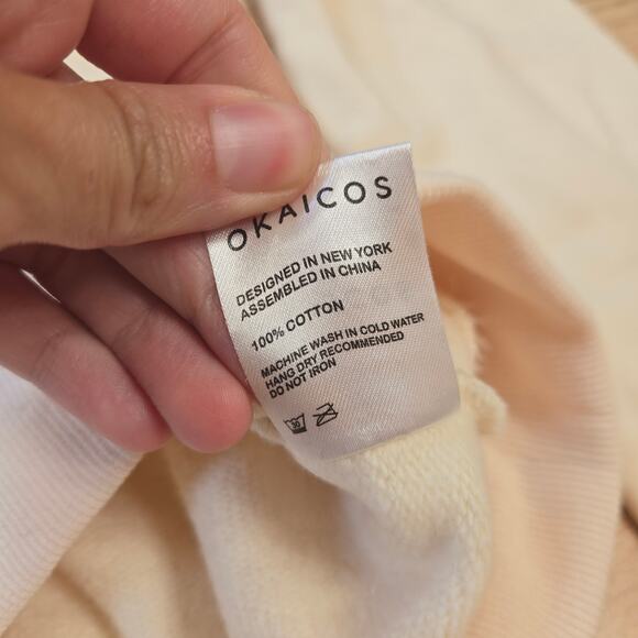 OKAICOS Turks Embroidered Crewneck Cream Yellow Blue - Picture 5 of 8